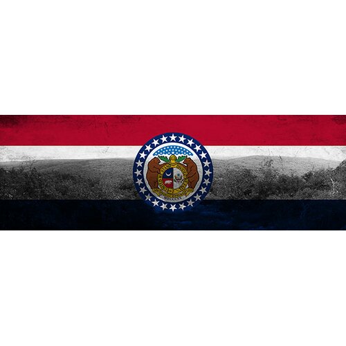 iCanvasArt Missouri Flag, Bell Grunge Mountain Panoramic Graphic Art