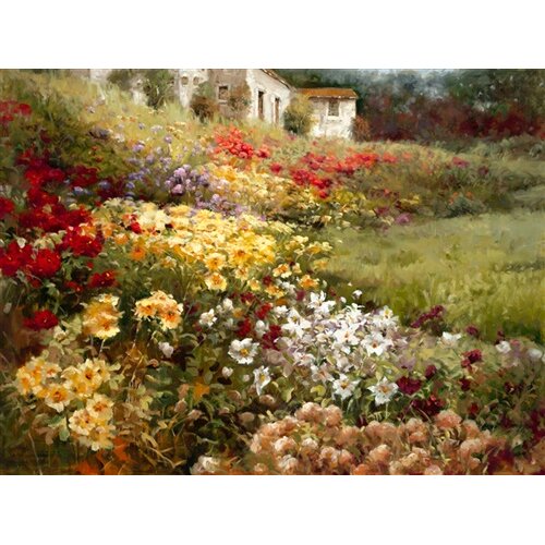 North American Art Hillside Garden Canvas Wall Art