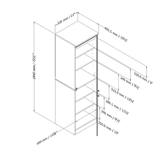 South Shore Morgan Narrow Storage Cabinet