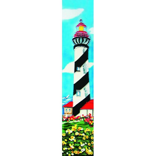 EnVogue 16 x 3 White and Black Light House Art Tile in Multi