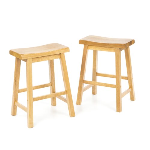 TMS 24 Belfast Saddle Stool in Rustic Oak (Set of 2)