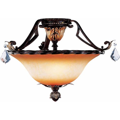 Volume Lighting Andalusia 3 Light Ceiling Fixture Flush Mount