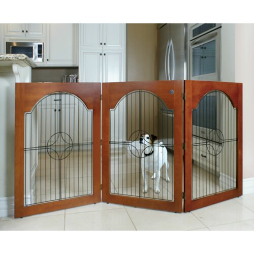 Majestic Pet Products Universal Free Standing Wood and Wire Pet Gate