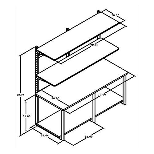 Mayline Group e LAN Computer Racking Systems 72 W LAN Station