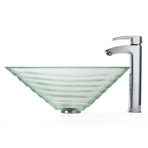 Kraus Alexandrite Vessel Bathroom Sink with Faucet   C GVS 910 15mm