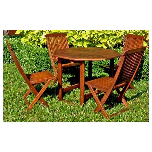 International Caravan Highland 5 Piece Acacia Patio Complete Dining