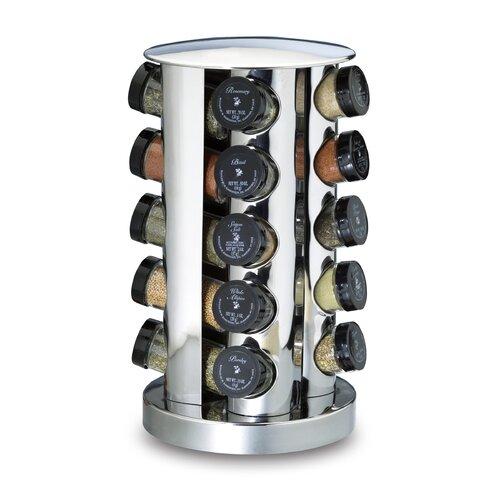 Kamenstein 20 Bottle Revolving Spice Tower in Stainless Steel