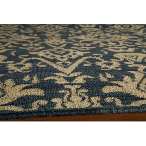 Vintage Damask Indigo Area Rug