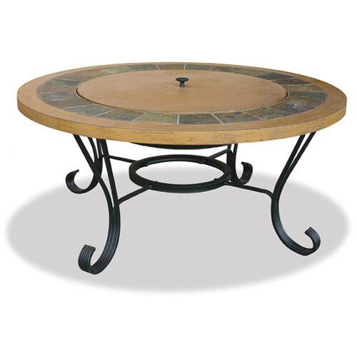 Uniflame Corporation Slate Tile / Faux Wood Outdoor Fire Pit