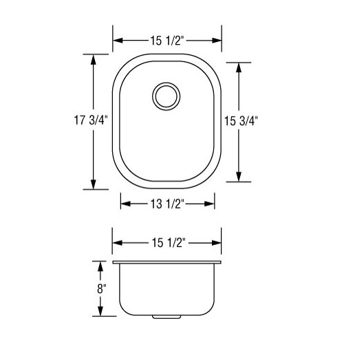 Artisan Sinks Premium Series 15.5 x 17.75 Undermount Single Bowl Bar