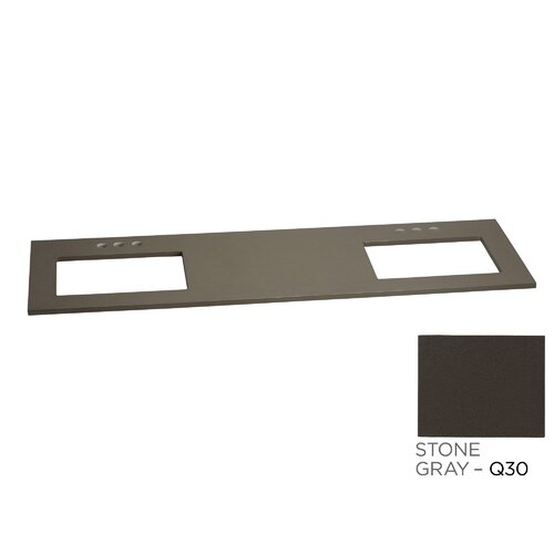 62 Tech Stone Top for Double Undermount Sink Vanity Top