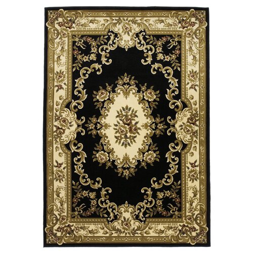 KAS Oriental Rugs Corinthian Black/Ivory Aubusson Rug