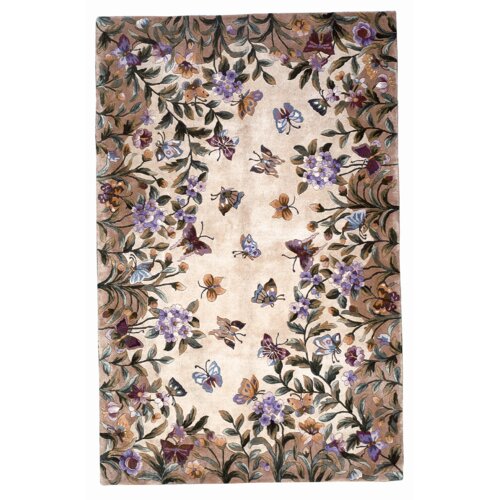 KAS Oriental Rugs Emerald Butterfly Garden Novelty Rug