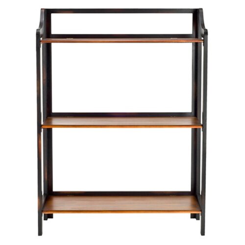 Safavieh James Bookshelf in Distressed Cherry and Black