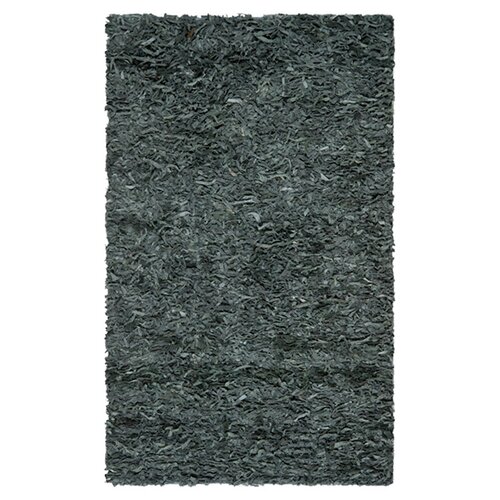 Leather Shag Grey Rug