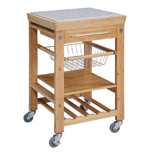 Winsome Julia Kitchen Cart with Granite Top