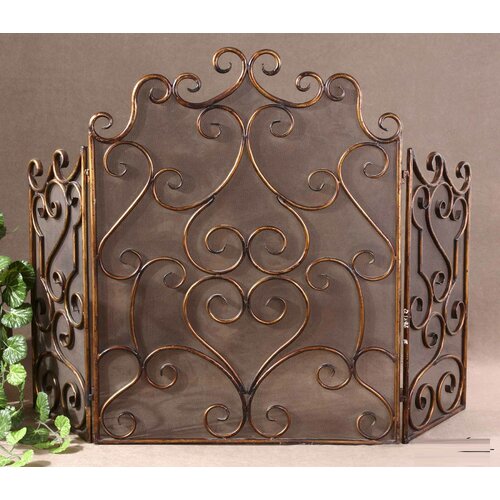 Uttermost Kora 3 Panel Metal Fireplace Screen