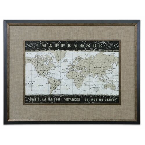 Uttermost Mappemonde by Carolyn Kinder Framed Graphic Art