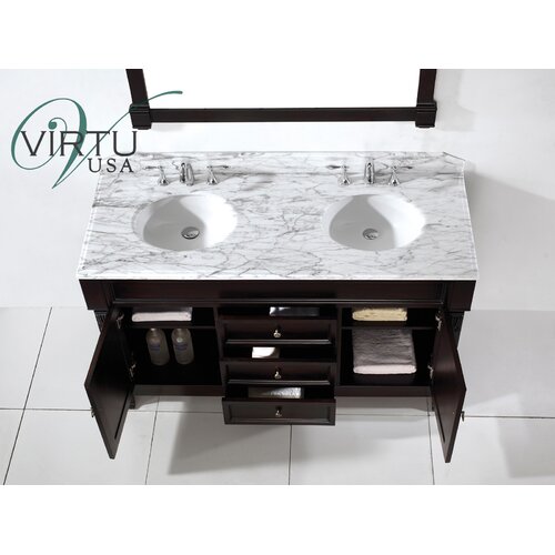 Virtu Huntshire 59.3 Double Sink Bathroom Vanity Set