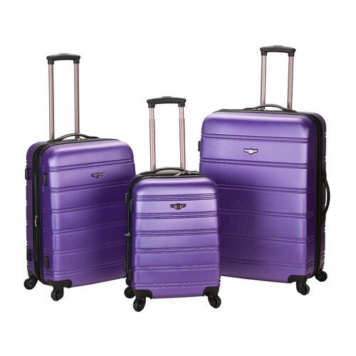 Rockland Melbourne 3 Piece ABS Luggage Set