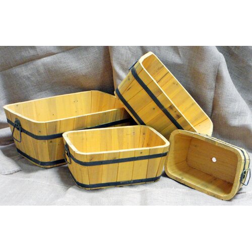 Shine Company Inc. Rectangular Cedar Barrel (Set of 4 )