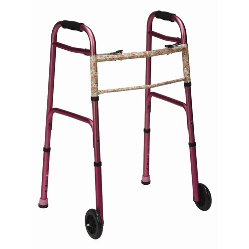 Briggs Healthcare Button Release Aluminum Folding Walker with Non