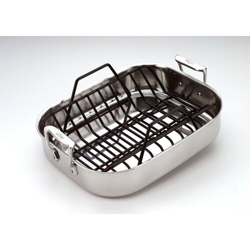 All Clad Stainless Steel Petite Roasting Pan with Rack