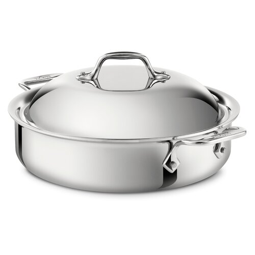 All Clad Stainless Steel 4 qt. Sauteuse Pan with Lid