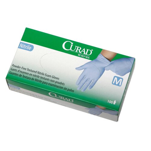 Medline Medium Curad Powder Free Latex Free Medium Nitrile Exam Gloves