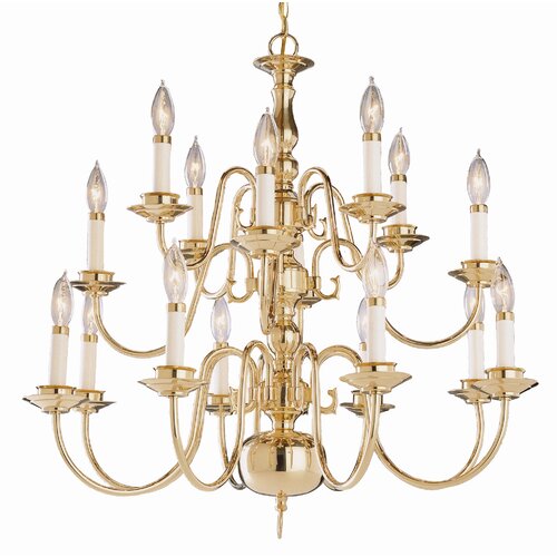 TransGlobe Lighting Back To Basics 16 Light Williamsburg Chandelier