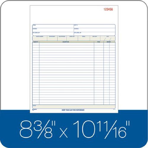 Adams Business Forms 8.38 x 10.69 3 Part Carbonless Order Book (Set