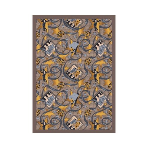 Joy Carpets Gaming and Entertainment Taupe Silver Screen Novelty Rug