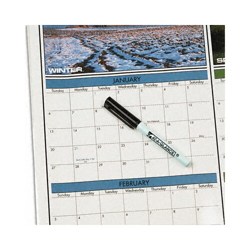 At A Glance Seasons in Bloom Erasable/Reversible Quarterly Yearly Wall