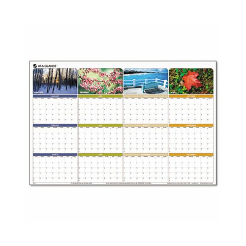 At A Glance Seasons in Bloom Erasable/Reversible Quarterly Yearly Wall