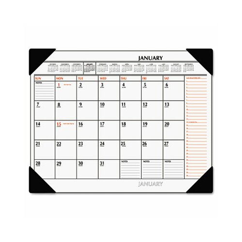 At A Glance Two Color Monthly Desk Pad Calendar, 22 x 17, 2013