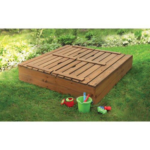 Badger Basket Convertible Cedar 4 Rectangular Sandbox with Cover