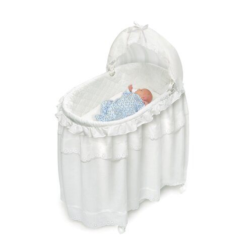 Badger Basket Batiste Bassinet with Floor Long Skirt