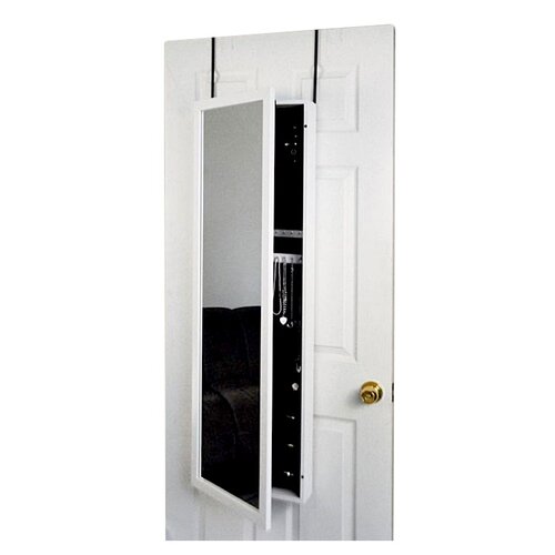 Mirrotek Over the Door Jewelry Armoire Mirror Cabinet in Black