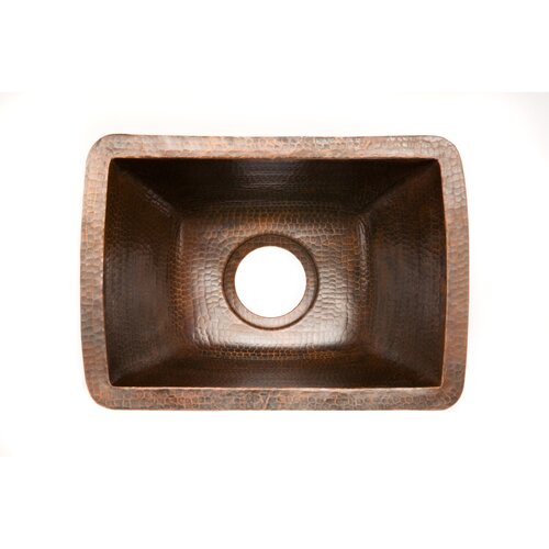 Premier Copper Products Rectangle Copper Bar Sink in Oil Rubbed Bronze