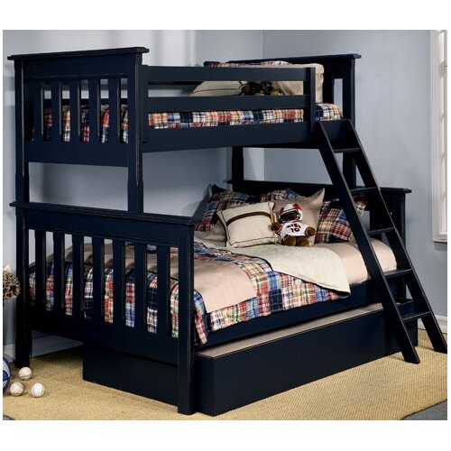 Alligator Slatted Twin Over Full Bunk Bed with Optional Trundle