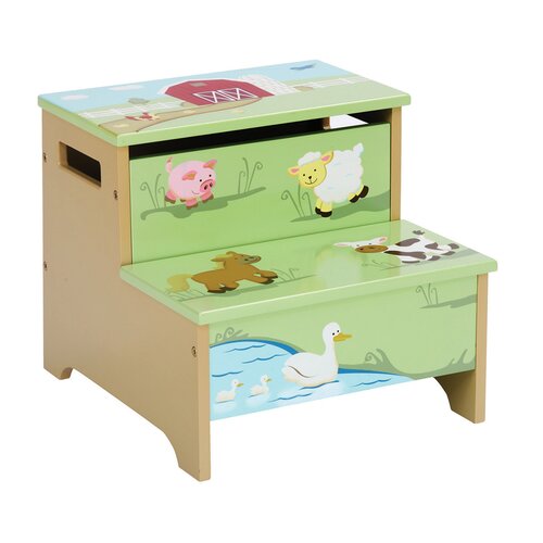 Guidecraft Farm Friends Storage Step Stool