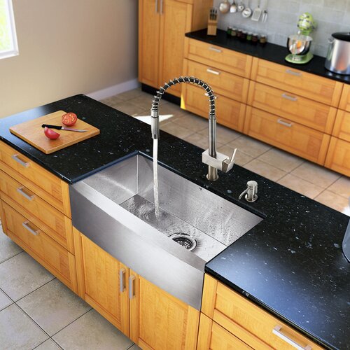 Vigo All in One 30 x 22.25 Farmhouse Kitchen Sink and Faucet Set