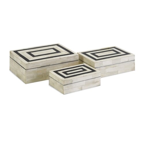 IMAX Bella Bone Inlay Boxes (Set of 3)