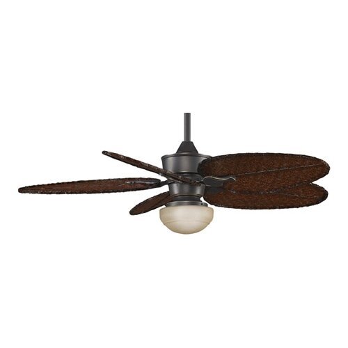 Fanimation 1 Light Rounded Linen Glass Ceiling Fan