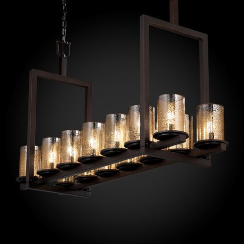 Justice Design Group Dakota Fusion 14 Light Short Bridge Chandelier