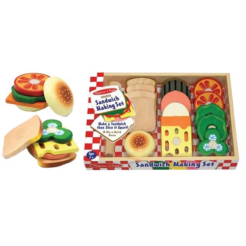 Melissa and Doug 17 Piece Play Food Sandwich Making Set