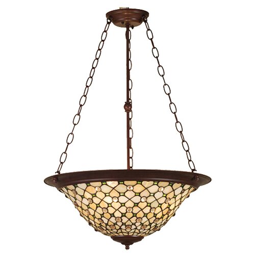 Meyda Tiffany Deco Tiffany 3 Light Inverted Pendant