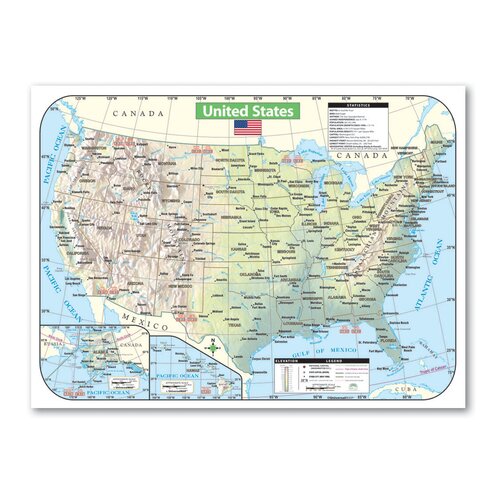 Universal Map Shaded Relief Map   United States