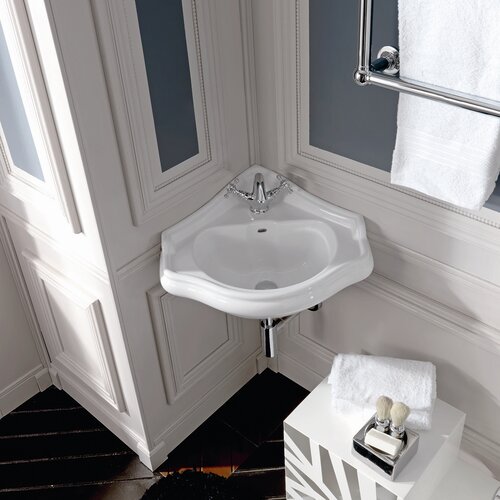 WS Bath Collections Kerasan Retro Wall Mounted Bathroom Corner Sink