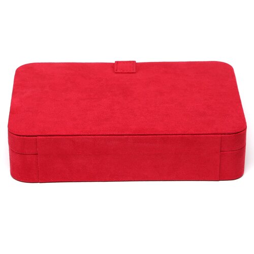 Mele & Co. Renee Sectioned Sueded Jewelry Box in Red